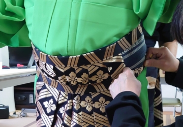 福岡講座2日目…男袴の作り方、裾引きに片ばしょり。